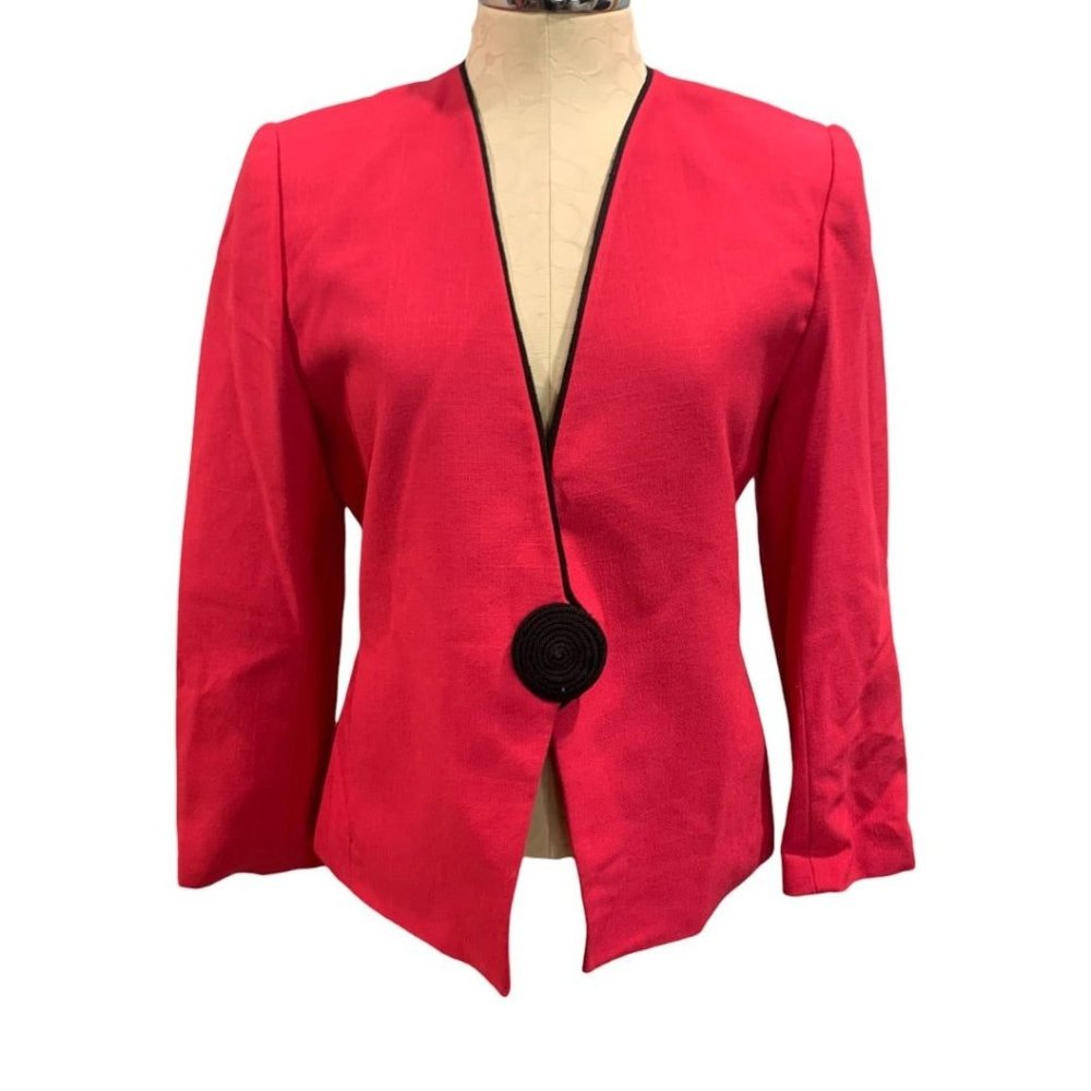 10P Petite Women's Vintage 1990s Jacket Hot Pink Shoulder Pads